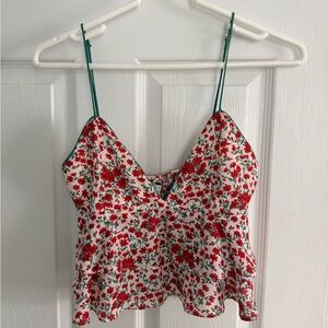 Dress Forum red floral cami top Size M